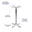 Ver imagem 2 de Mesa Alta Bistrô Cozinha Pé X Cromada com Tampo de Vidro Redondo 60cm Poltronas do Sul 2004
