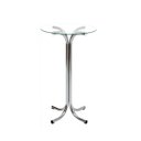 Ver imagem 1 de Mesa Alta Bistrô Cozinha Pé X Cromada com Tampo de Vidro Redondo 60cm Poltronas do Sul 2004