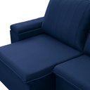 Ver imagem 6 de Sofá Retrátil e Reclinável 3 Lugares 225cm Kent Porta Copos no Braço Veludo Azul G22 - Gran Belo