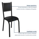 Ver imagem 4 de Kit 6 Cadeiras de Jantar Estofadas Corino Mariana Preto