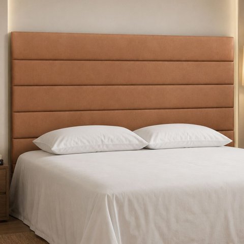 Cabeceira para Cama Box Casal 140cm Veso Courino Caramelo - Sallar Home