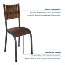 Ver imagem 4 de Kit 6 Cadeiras de Jantar Estofadas Corino Mariana Prata/Marrom