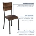 Ver imagem 7 de Kit 6 Cadeiras de Jantar Estofadas Corino Mariana Prata/Marrom