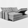 Sofá Baú sem Caixa Retrátil 1,60m Softgel Petit Boucle Cinza Claro Cama Inbox - 8