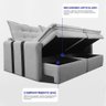 Sofá Baú sem Caixa Retrátil 1,60m Softgel Petit Boucle Cinza Claro Cama Inbox - 6
