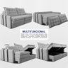 Sofá Baú sem Caixa Retrátil 1,60m Softgel Petit Boucle Cinza Claro Cama Inbox - 5