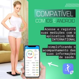 Balança Bioimpedância Smart Display 8 Sensores com Display Va Wf05 Balança Digital Corporal com Homo - 5