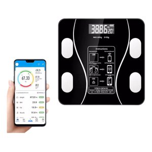 Balança Bioimpedância Smart Display 8 Sensores com Display Va Wf05 Balança Digital Corporal com Homo