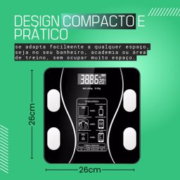 Balança Bioimpedância Smart Display 8 Sensores com Display Va Wf05 Balança Digital Corporal com Homo - 6