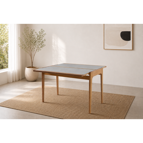 Mesa Aparador Sofia Tampo de Vidro 53/106 Marrom/Amendoa