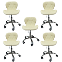 Ver imagem 3 de Kit 5 Cadeira Escritório Giratória Stilo Slim Confort com Rodado Cromado Nude 5 Un
