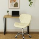 Ver imagem 4 de Kit 5 Cadeira Escritório Giratória Stilo Slim Confort com Rodado Cromado Nude 5 Un