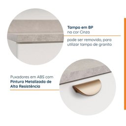 Balcão 2 Gavetões 80cm com Tampo Arizona Cabecasa Madeiramadeira - 3