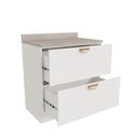 Ver imagem 7 de Balcão Planejado 2 Gavetões 80cm com Tampo Arizona CabeCasa MadeiraOriginals Branco/Cobre