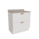 Ver imagem 1 de Balcão Planejado 2 Gavetões 80cm com Tampo Arizona CabeCasa MadeiraOriginals Branco/Cobre