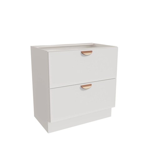 Balcão 2 Gavetões 80cm sem Tampo Arizona CabeCasa MadeiraOriginals Branco/Cobre