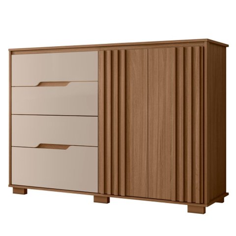 Cômoda Texas 2 Portas e 4 Gavetas Carvalho Fendi Moval