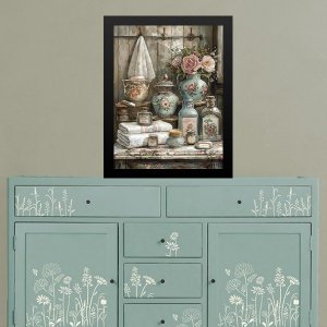 Quadro Decorativo Retrô Banheiro Antigo 24x18cm:moldura Branca