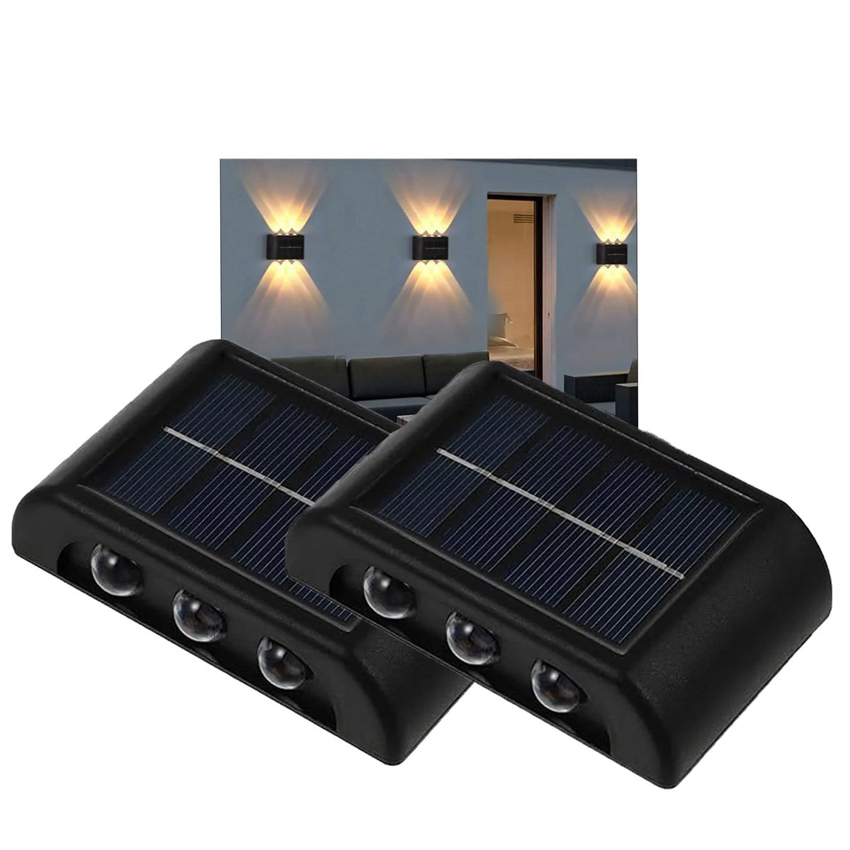 Luminaria Solar Led Spot Arandela Caminho Parede Balizador Iluminaçao Jardim Quintal Varanda Seguran