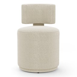 Puff Decorativo Orgânico Living Melis Minimalista Bouclê Bege - Desk Design - 6