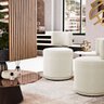 Puff Decorativo Orgânico Living Melis Minimalista Bouclê Bege - Desk Design - 8