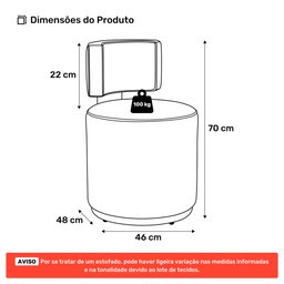 Puff Decorativo Orgânico Living Melis Minimalista Bouclê Bege - Desk Design - 4