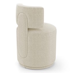 Puff Decorativo Orgânico Living Melis Minimalista Bouclê Bege - Desk Design - 5