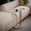 Ver imagem 1 de Mesa Lateral de Apoio Mesinha de Centro Sofá com Design Unico Aço Champagne Sofy Off White
