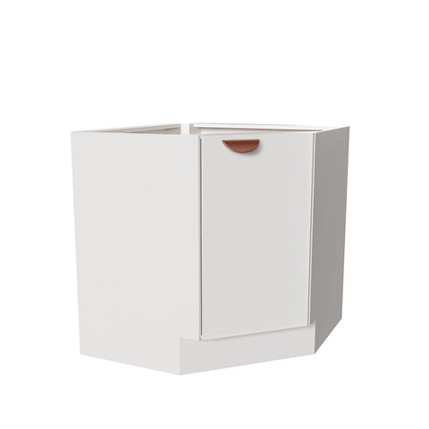 Balcão de Canto Oblíquo sem Tampo Arizona CabeCasa MadeiraOriginals Branco/Cobre