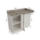 Ver imagem 2 de Balcão de Canto Reto Planejado com Tampo 1 Porta Arizona CabeCasa MadeiraOriginals Branco/Cobre