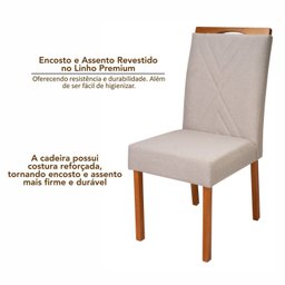 Conjunto Mesa Viena com 4 Cadeiras de Madeira Maciça, Estofada e Bordada Liz Authentic Espresso Móve - 17