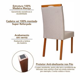Conjunto Mesa Viena com 4 Cadeiras de Madeira Maciça, Estofada e Bordada Liz Authentic Espresso Móve - 15