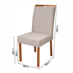 Conjunto Mesa Viena com 4 Cadeiras de Madeira Maciça, Estofada e Bordada Liz Authentic Espresso Móve - 14