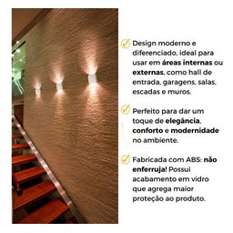 Arandela Blindada Efeito 2 Fachos Duplo Led 4w 3000k Oferta! - Branco - Bco Quente - 110v/220v - 2