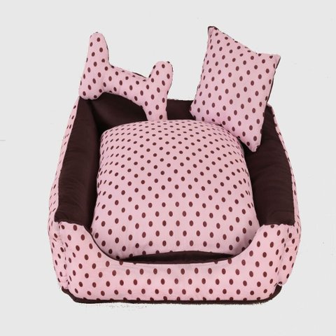 Cama Pet Onix Pequeno Quadrada Impermeável: Lulu Rosa e Marrom