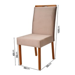Conjunto Mesa Viena com 4 Cadeiras de Madeira Maciça e Estofada Bella Authentic Espresso Móveis - 14