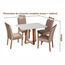 Ver imagem 4 de Conjunto Sala de Jantar Mesa Viena com 4 Cadeiras Madeira Maciça e Estofada Bella Espresso Móveis 