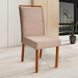 Conjunto Mesa Viena com 4 Cadeiras de Madeira Maciça e Estofada Bella Authentic Espresso Móveis - 13