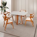 Ver imagem 1 de Conjunto Mesa Viena com 4 Cadeiras Madeira Maciça e Estofada Ímola Espresso Móveis 