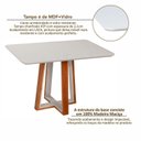 Ver mais imagens de Conjunto Mesa Viena 4 Lugares com Tampo Off White e 4 Cadeiras em Madeira Maciça Estofadas Ímola