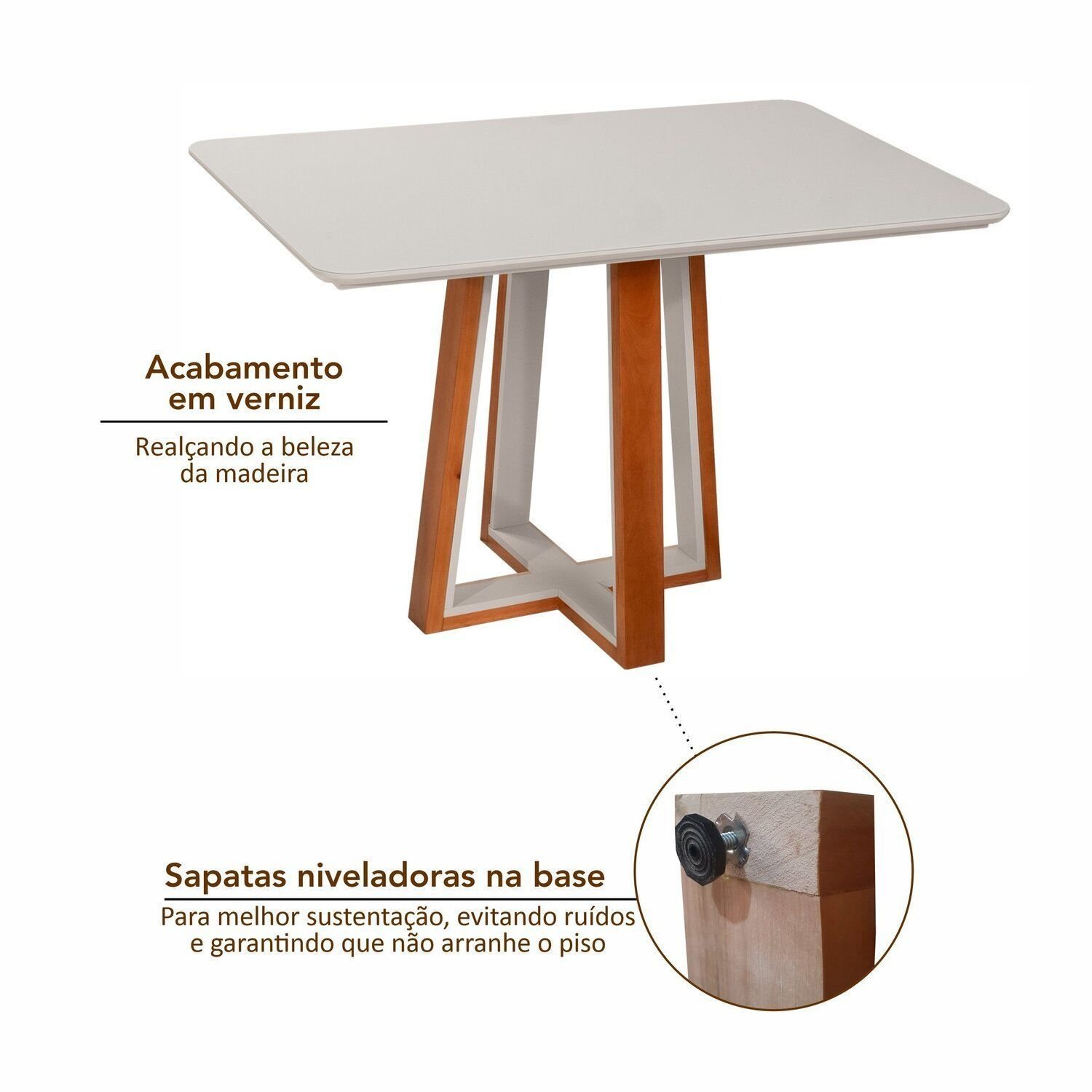 Conjunto Mesa Viena com 4 Cadeiras de Madeira Maciça e Estofada Ímola Authentic Espresso Móveis - 10