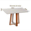 Ver imagem 6 de Conjunto Mesa Viena 4 Lugares com Tampo Off White e 4 Cadeiras em Madeira Maciça Estofadas Ímola