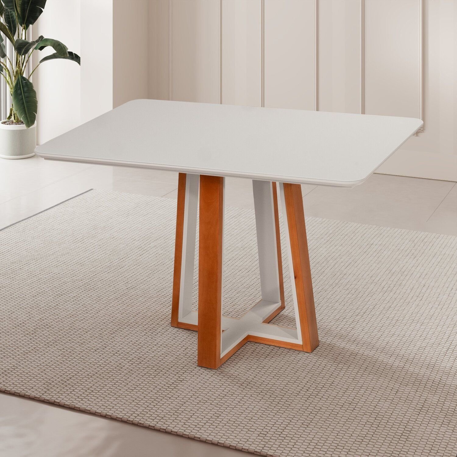Conjunto Mesa Viena com 4 Cadeiras de Madeira Maciça e Estofada Ímola Authentic Espresso Móveis - 11