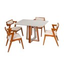 Ver imagem 1 de Conjunto Mesa Viena com 4 Cadeiras Madeira Maciça e Estofada Ímola Espresso Móveis 