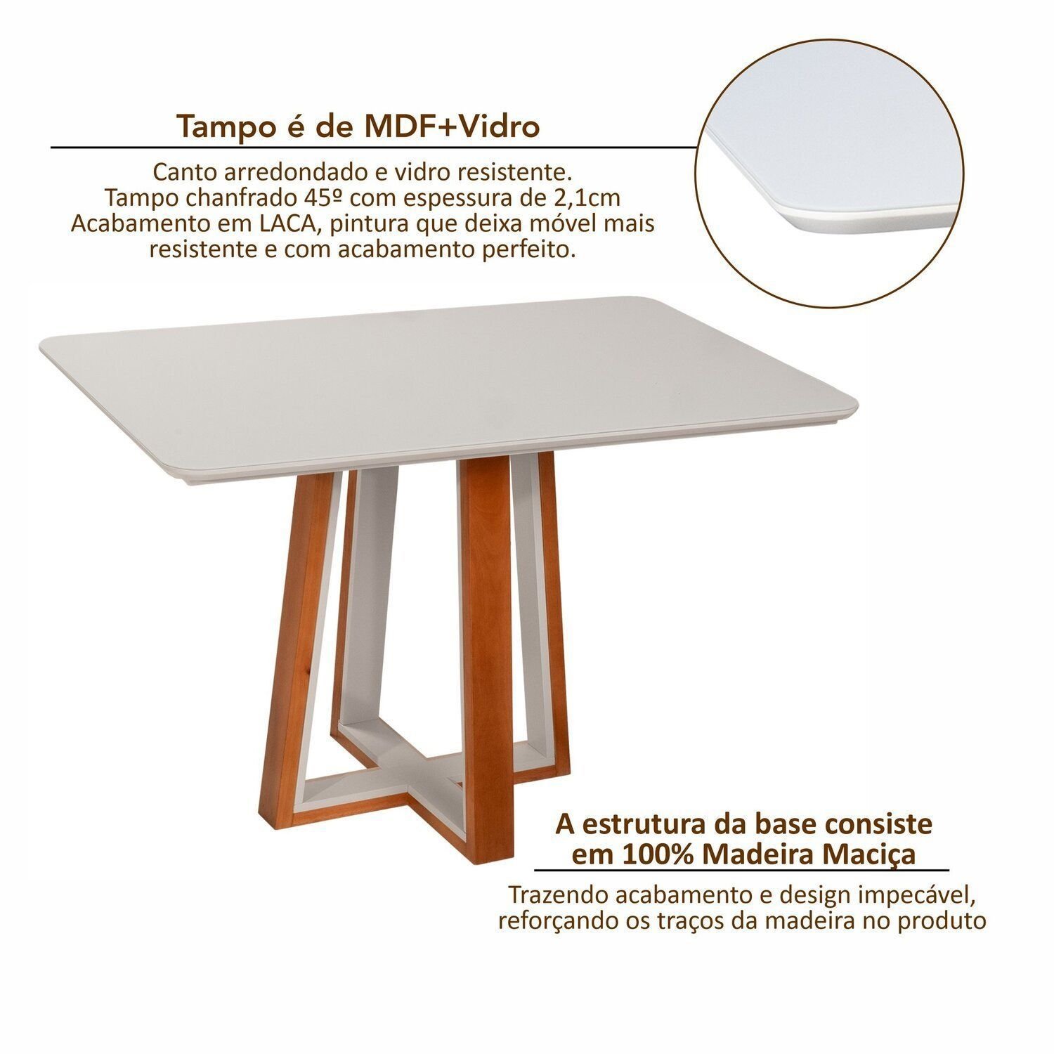 Conjunto Mesa Viena com 4 Cadeiras de Madeira Maciça e Estofada Ímola Authentic Espresso Móveis - 8