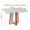Ver imagem 7 de Conjunto Mesa Viena 4 Lugares com Tampo Off White e 4 Cadeiras em Madeira Maciça Estofadas Ímola