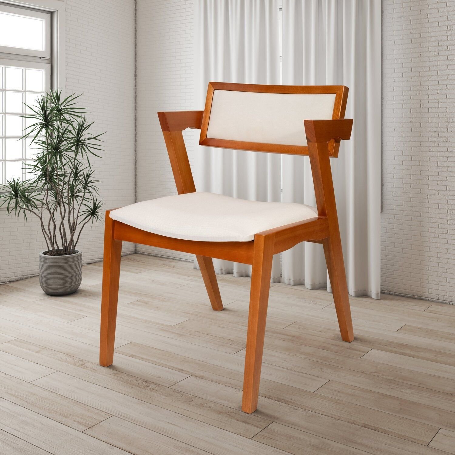 Conjunto Mesa Viena com 4 Cadeiras de Madeira Maciça e Estofada Ímola Authentic Espresso Móveis - 13