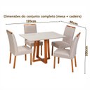 Ver imagem 4 de Conjunto Mesa Itália com 4 Cadeiras Madeira Maciça, Estofada e Bordada Liz Espresso Móveis Marrom/Ch