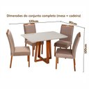 Ver imagem 4 de Conjunto Mesa Itália com 4 Cadeiras Madeira Maciça e Estofada Bella Espresso Móveis Marrom/Champagnh