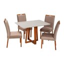 Ver imagem 2 de Conjunto Mesa Itália com 4 Cadeiras Madeira Maciça e Estofada Bella Espresso Móveis Marrom/Champagnh
